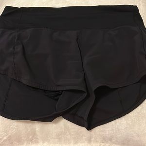 black lululemon speed up shorts